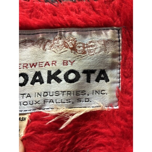 Vtg 70s Dakota Black Quilted Puffer Jacket XL XXL Ranchcore Workwear Faux Fur - Picture 7 of 10